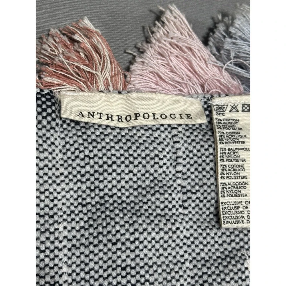 Anthropologie Woven Wall Hanging Tapestry Boho Fringe Textile Art 20x10.4